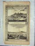 Original Old Antique Print Ref.9 West Cowes Castle Isle Wight Carisbrook Castle