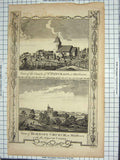 Original Old Antique Print Church St. Pancrass Middlesex Hornsey-Church England