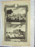 Original Old Antique Print View Addington Place Trecothick Croydon Royal Circus