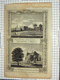 Original Old Antique Print View Duke Chando Southgate Middlesex Waltham Abbey