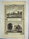 Original Old Antique Print Duke Chando Southgate Middlesex Waltham Abbey Church