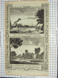 Original Old Antique Print View Westminster Lambeth Palace Windsor Berkshire