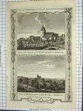 Old Antique Print Walpoole Church St. Pancrass Middlesex Hornsey Church 20th
