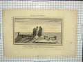 Original Old Antique Print View Dunstanburgh Castle Northumberland Engraving