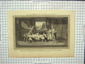 Original Old Antique Print Engraving Scene Ceremony Banians Giving Child Name