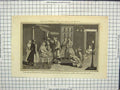 Original Old Antique Print Gaurian Priests Nuptial Ceremonies Principal People