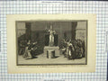 Original Old Antique Print Ceremony Adoration Idol Buddu Guardian Ceylon