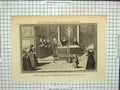 Original Old Antique Print Scene Baptism Lutherans Augsburgh Germany Engraving