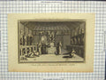 Original Old Antique Print Hurd Engraving Inside Celebrated Pagod Monkies Japan