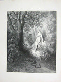 Antique Print Ref.24 1881 Gustave Dore Paradise Lost Adam Eve Snake Serpent
