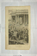 Original Old Antique Print Cyclopaedia 1778 People Scene Buildings 18th Century