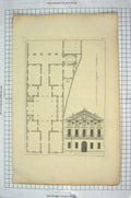 Original Old Antique Print Ref.955 Architecture Pillars Design Pattern Large