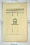 Original Old Antique Print *959 Architecture Pillars Design Pattern Large