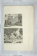 Original Old Antique Print Columbus Breaking Egg Masquerades Operas Burlington