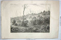 Original Old Antique Print Benard Chass Fox Hunting Countryside Trees Sport