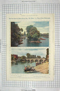 Old Antique Print Persian Siers River Thames Richmond Maidenhead Boats