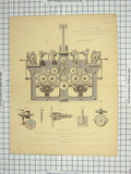 Original Old Antique Print Yarn Machinery Overtwisting Robert Smith Stirling
