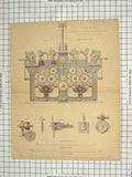 Old Antique Print Yarn Machinery Overtwisting Yarn Robert Smith Stirling