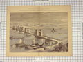 Antique Old Print Ref.954 Suspension Bridge Wrought-Iron Emperor Russia Ships