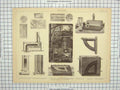 Original Old Antique Print Iron Casting Cupola Furness Moulding Puddled Bar