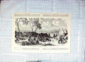 Original Old Antique Print Defense Paris War Bastion Porte Vaugirard Siers