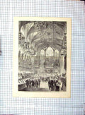Original Old Antique Print Ceremony Funeral Prince Consort St. George'S Chapel