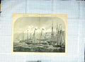 Original Old Antique Print 1858 British Squadron Ships Cherbourg Fine Art 19th
