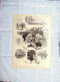 Original Old Antique Print Voyage Alphonse Espagne Spain Barcelona Saint-Simon