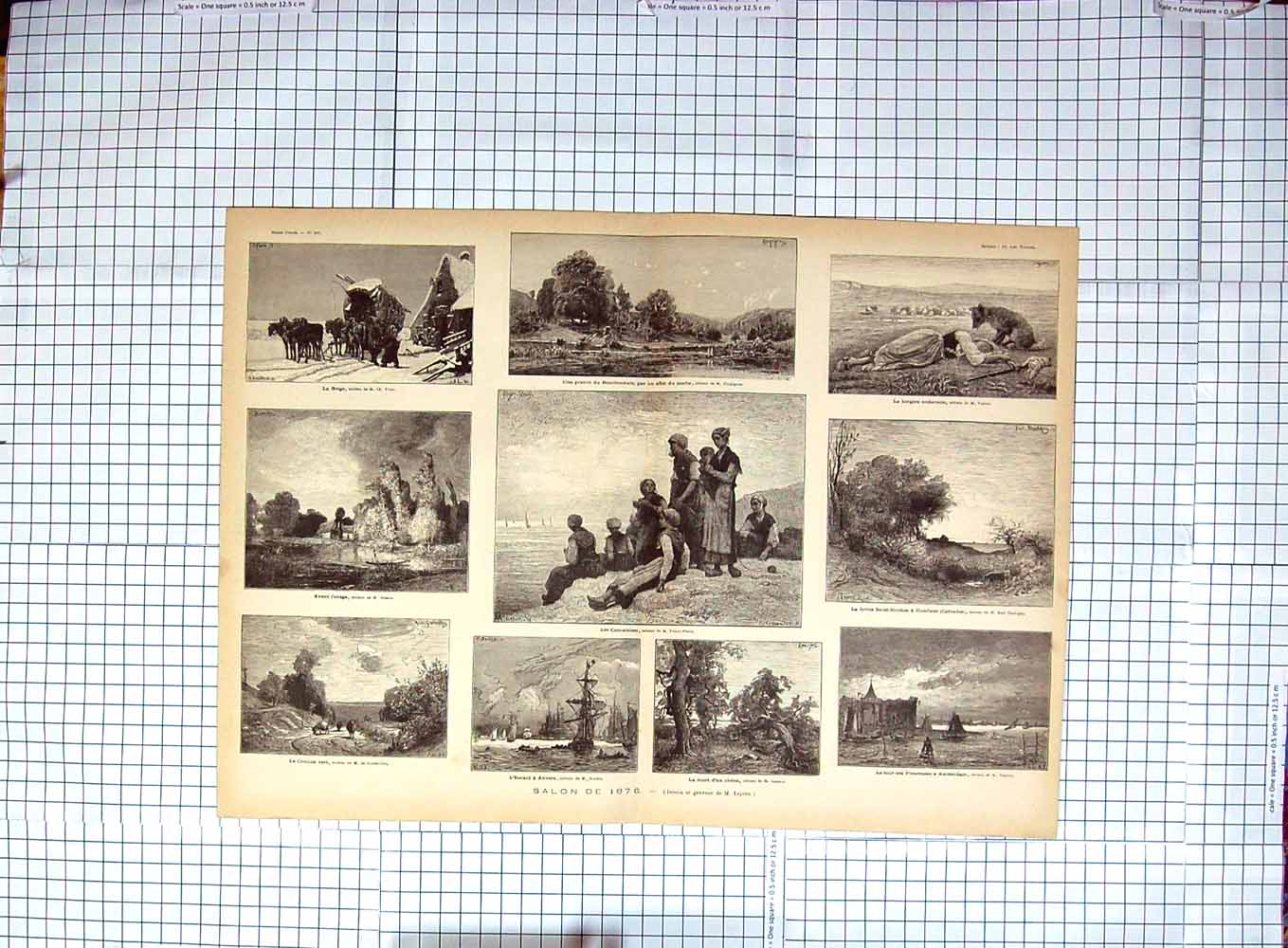 Old Antique Print 1876 Cancalaises Neige Chemin Amsterdam Honfleur People 19th