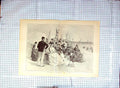 Old Antique Print Sur La Plage Retardataires Beach Seaside Scene France