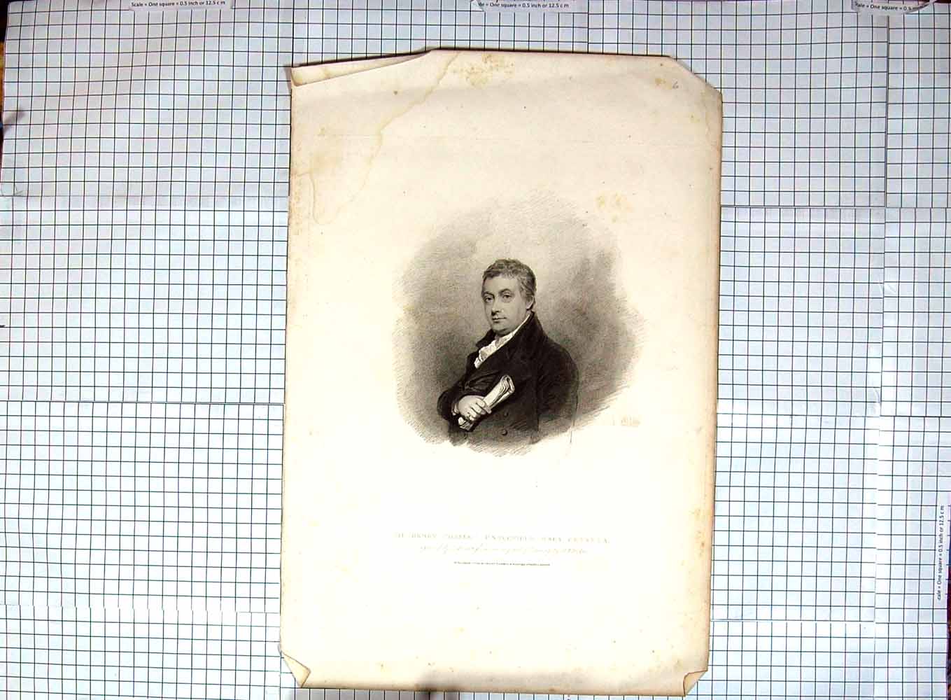 Old Antique Print 1812 Portrait Sir Henry Charles Englefield Bart Cadell 19th