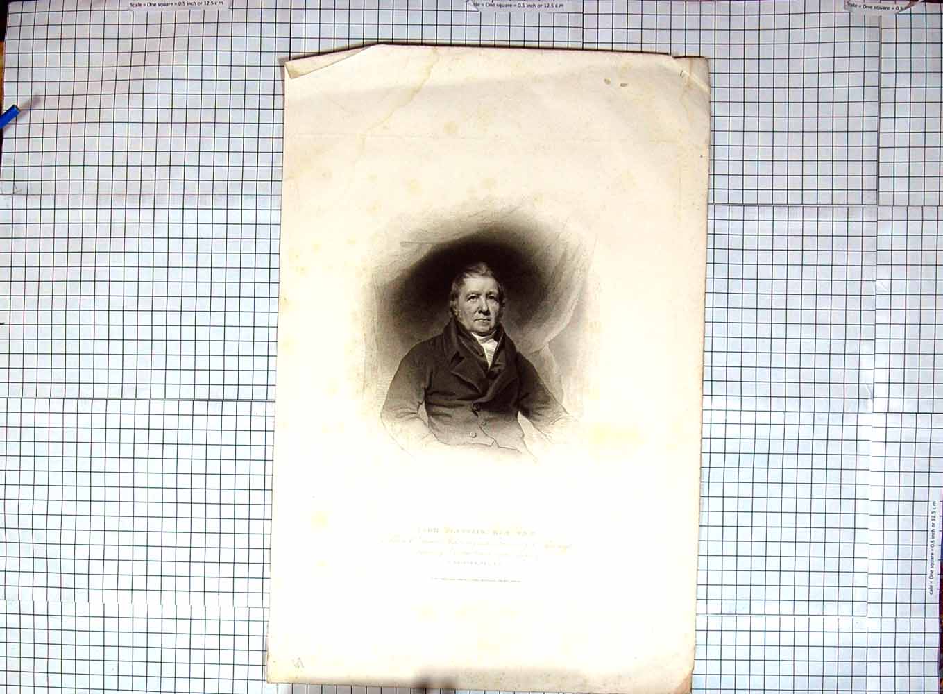 Old Antique Print 1816 Portrait John Playfair Professor Edinburgh Cooper 19th