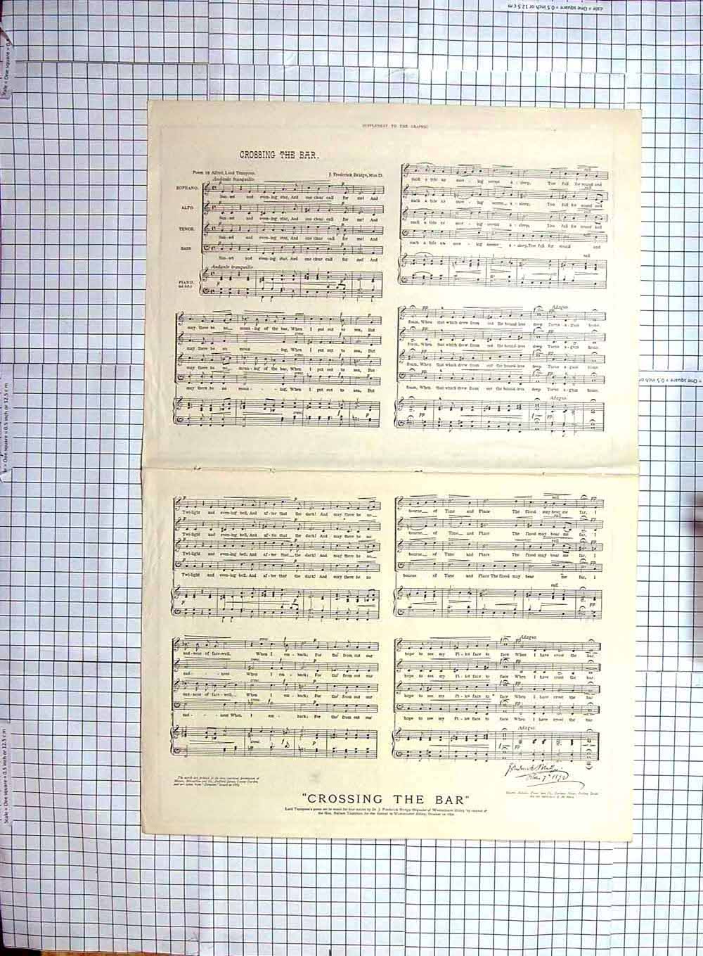 Old Antique Print Funeral Lord Tennyson Poet Laureate Westminster Abbey