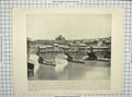 Original Old Antique Print Bridge Shops Srinagar India Temple 500 Gods China