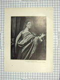 Original Old Antique Print Portrait Lady Piombo Violante Paris Bordone