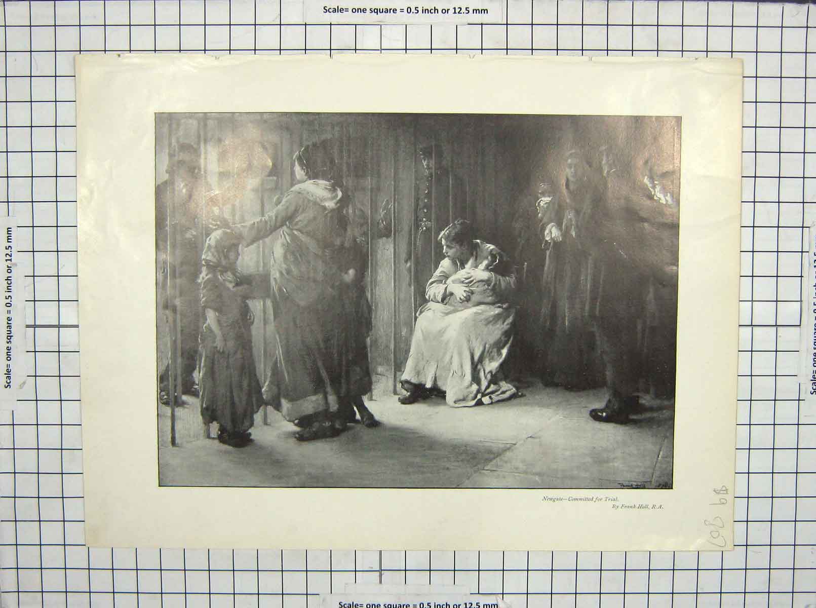 Old Antique Print Scene Newgate Jail Policemen Gillie Haweswater Ships