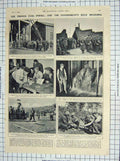Original Old Vintage Print 1948 French Coal Strike Miners King Queen Margaret