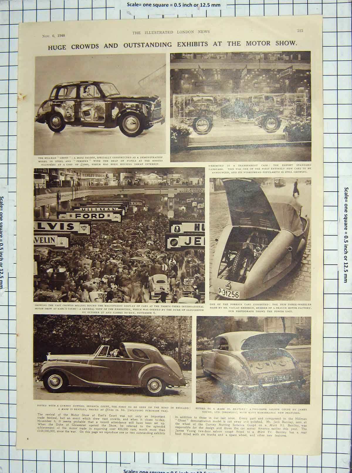 Original Old Vintage Print 1948 Motor Show Earl'S Court Portrait Thomas Dewey