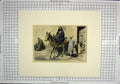Original Old Antique Print Colour Life Egypt Arab Lady Horse Street Cairo