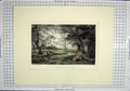 Original Old Antique Print Wood Cutting Scene Windsor Forest London Trees Prior