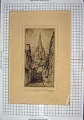 Original Old Antique Print St. Mary'S Church Oxford Architecture