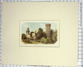 Original Old Antique Print C1870 Colour View Warwick Castle Architecture 19th