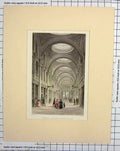 Original Old Antique Print Interior Royal Arcade Newcastle England Architecture