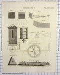 Original Old Antique Print Chromatics Druidical Circle Chinnor Circumferentor