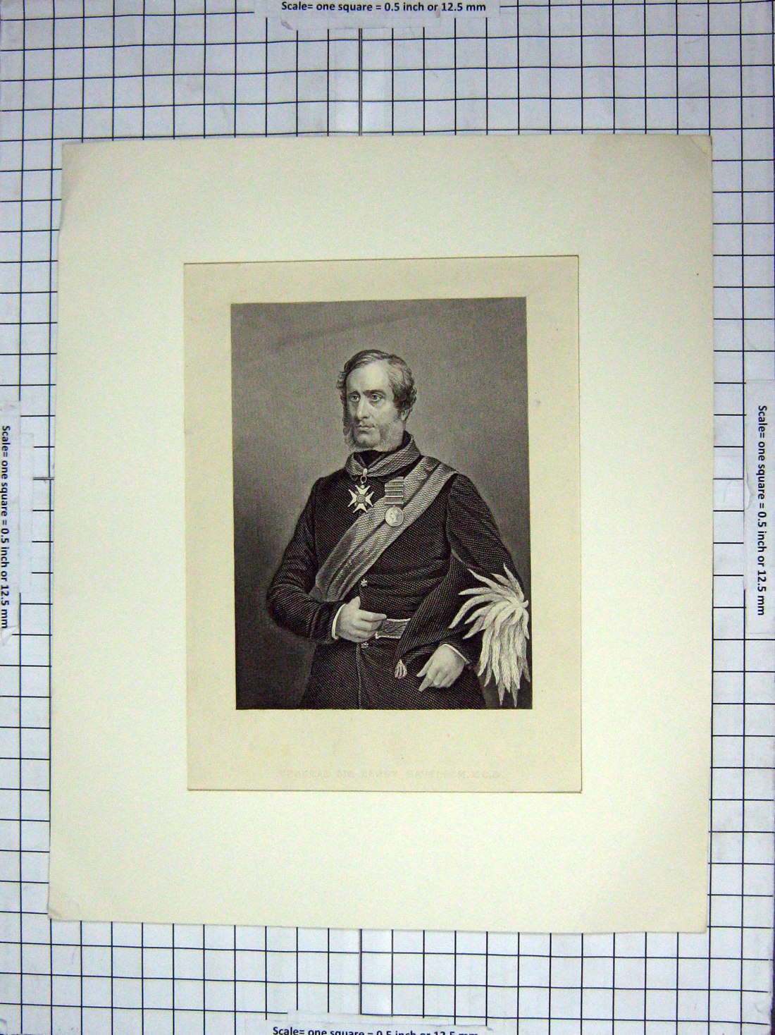 Original Old Antique Print Portrait General Sir Henry Havelock K.C.B.