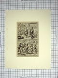 Original Old Antique Print C1750 Signor Militar Genera Military Siers Weapons