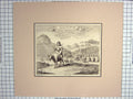 Original Old Antique Print C1770 Tartars Man Camp Farm Cattle 18th Century