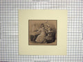 Original Old Antique Print Ladies Man Music Romance Dressing Table
