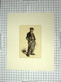 Original Old Antique Print Colour Postman Letters Mail Man C1840 19th