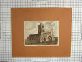 Old Antique Print 1787 Dunstable Priory Bedfordshire England Architecture 18th